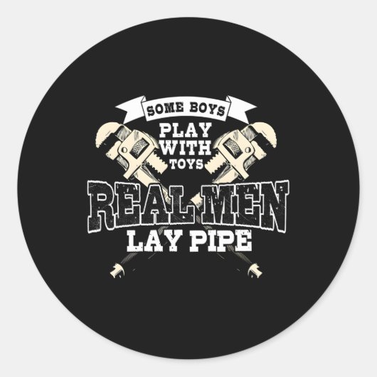 Pipefitter Klempner Klempner Real Lay Pipe Runder Aufkleber (Vorderseite)