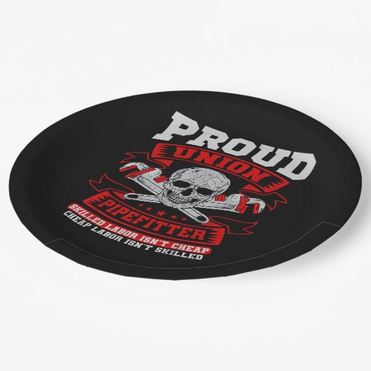 Pipefitter Steamfitter Plumber - Qualifizierte Lab Pappteller (Schrägansicht)