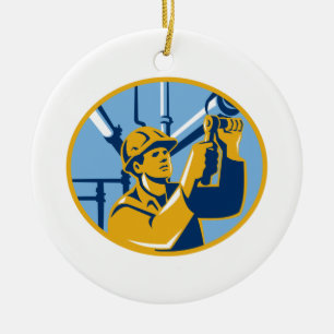 Pipefitter Wartungs-Gas-Arbeitskraft-Klempner Keramikornament