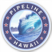 Pipeline, Hawaii Aufkleber (Vorderseite)