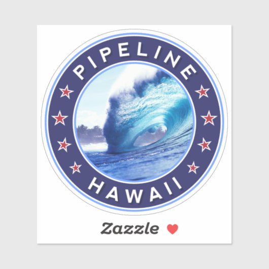 Pipeline, Hawaii Aufkleber (Blatt)