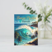 Pipeline Hawaii Postkarte (Stehend Vorderseite)