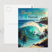 Pipeline Hawaii Postkarte (Vorne/Hinten)