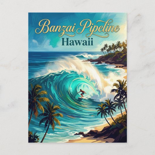 Pipeline Hawaii Postkarte (Vorderseite)