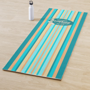 Pipeline Surfboard Hawaiian Gestreift Teal Yogamatte