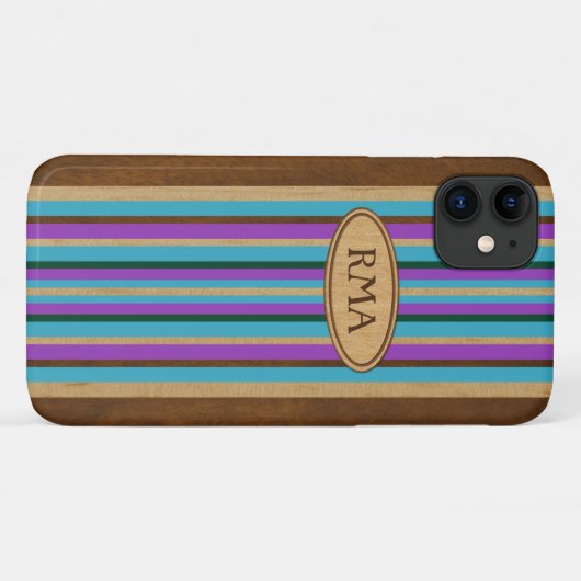 Pipeline Surfboard Hawaiian Monogram gestreift Case-Mate iPhone Hülle (Rückseite (Horizontal))