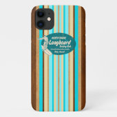 Pipeline Surfboard Hawaiian Stripes Aqua Case-Mate iPhone Hülle (Rückseite)