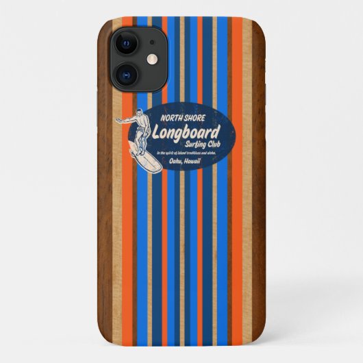 Pipeline Surfboard Hawaiian Stripes Royal Blue Case-Mate iPhone Hülle (Rückseite)