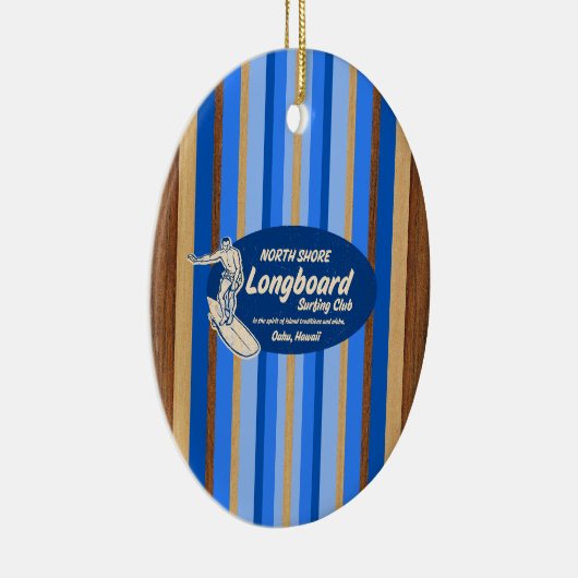 Pipeline Vintag Surfboard Ornament (Rechts)