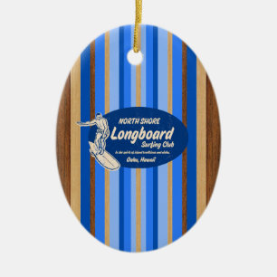 Pipeline Vintag Surfboard Ornament