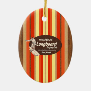 Pipeline Vintag Surfboard Ornament