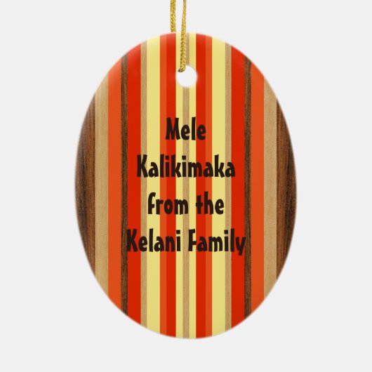 Pipeline Vintag Surfboard Ornament (Hinten)