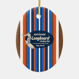 Pipeline Vintage Surfboard Ornament