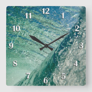 Pipeline Wave Quadratische Wanduhr