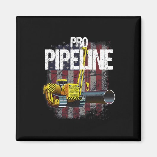 Pipeline Welders Usa Flag Side Boom Pipe Trump Gif Magnet (Vorne)