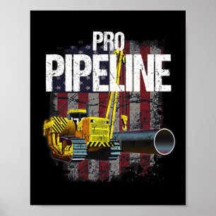 Pipeline Welders Usa Flag Side Boom Pipe Trump Gif Poster