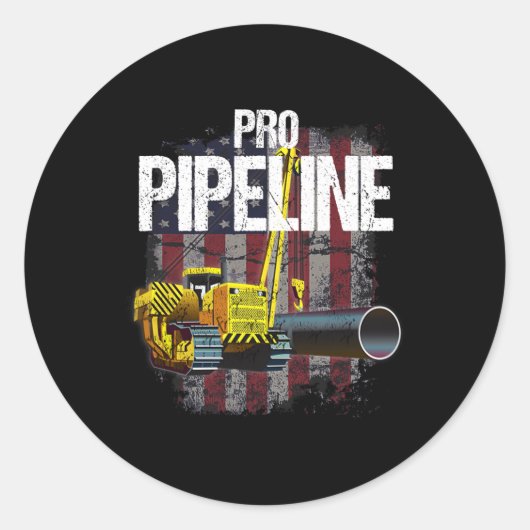 Pipeline Welders Usa Flag Side Boom Pipe Trump Gif Runder Aufkleber (Vorderseite)