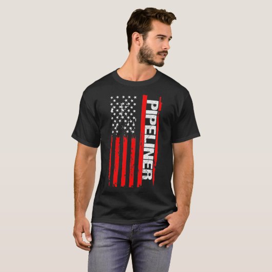 Pipeliner American Flag Welder Pipeline T T-Shirt (Vorne ganz)