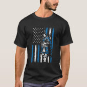Piper auf US-Flagge Bagpiper Bagpipe Bagpipe Playe T-Shirt (Vorderseite)