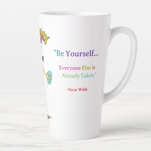 'Piper' - "Be Yourself" (O. Wilde) Latte Tasse Rev (Rechts)