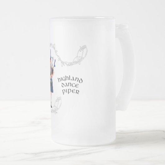 PIPER Blue Kariert Mattglas Bierglas (VorderseiteRechts)