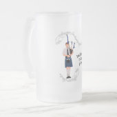 PIPER Blue Kariert Mattglas Bierglas (Vorderseite Links)