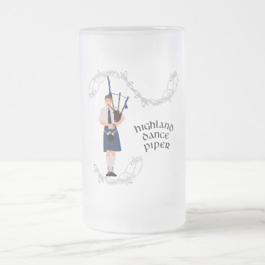 PIPER Blue Kariert Mattglas Bierglas (Mittel)