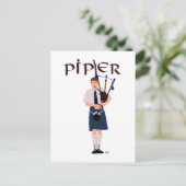PIPER Blue Kariert Postkarte (Stehend Vorderseite)