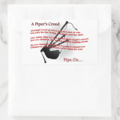 Piper-Credo Rechteckiger Aufkleber (Tasche)