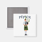 PIPER Green Kariert Magnet (Vorderseite/Rückseite)