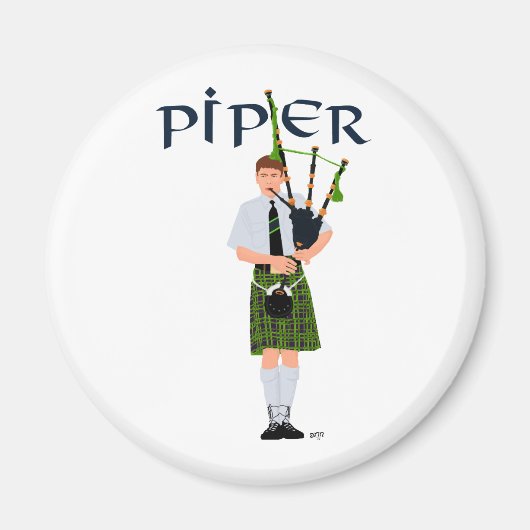 PIPER Green Kariert Magnet (Vorne)