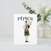 PIPER Green Kariert Postkarte (Stehend Vorderseite)
