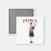 PIPER Lila Kariert Magnet (Vorderseite/Rückseite)