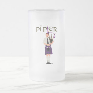 PIPER Lila Kariert Mattglas Bierglas
