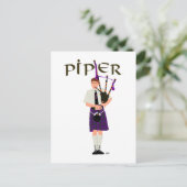 PIPER Lila Kariert Postkarte (Stehend Vorderseite)