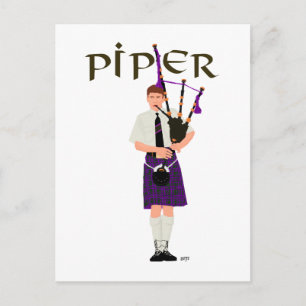 PIPER Lila Karo Postkarte