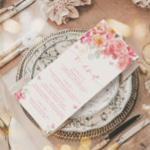 Piper Peony Butterfly Bridal Menü & Vielen Dank Menükarte