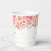 Piper Peony Floral Baby in Bloom Baby Dusche Pappbecher (Rechts)