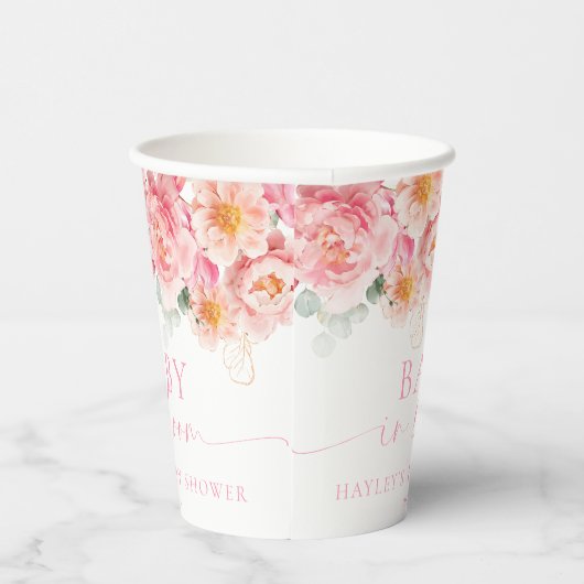 Piper Peony Floral Baby in Bloom Baby Dusche Pappbecher (Rechts)