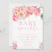Piper Peony Floral Baby Sprinkle Einladung (Vorderseite)