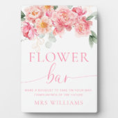 Piper Peony Floral Blume Bar Sign Fotoplatte (Vorderseite)