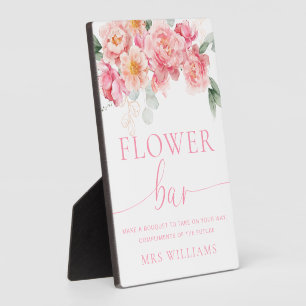 Piper Peony Floral Blume Bar Sign Fotoplatte