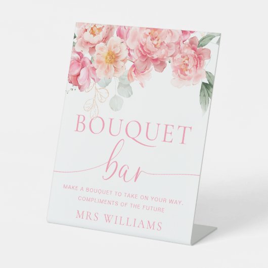 Piper Peony Floral Bouquet Blume Bar Sockelschild (Vorderseite)