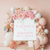 Piper Peony Floral Brautparty Begrüßungszeichen Poster