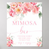 Piper Peony Floral Brautparty Mimosa Bar Sign Poster (Vorne)