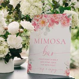 Piper Peony Floral Brautparty Mimosa Bar Sign Poster