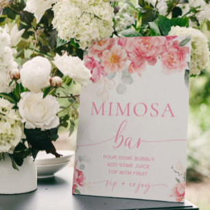 Piper Peony Floral Brautparty Mimosa Bar Sign Poster