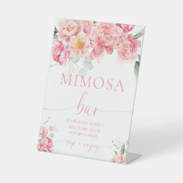 Piper Peony Floral Brautparty Mimosa Bar Sign Sockelschild