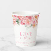 Piper Peony floral Liebe in Bloom Brautparty Pappbecher (Rückseite)