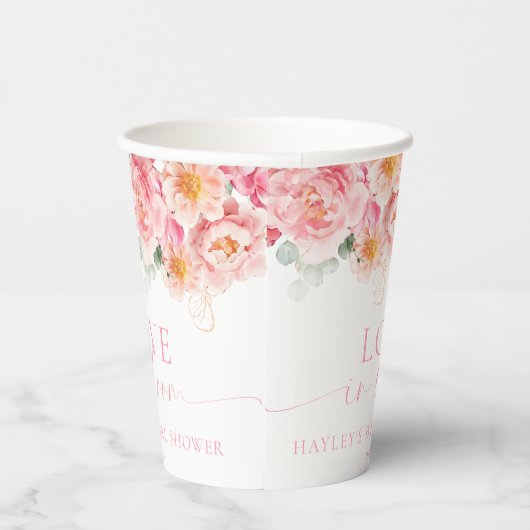 Piper Peony floral Liebe in Bloom Brautparty Pappbecher (Rechts)